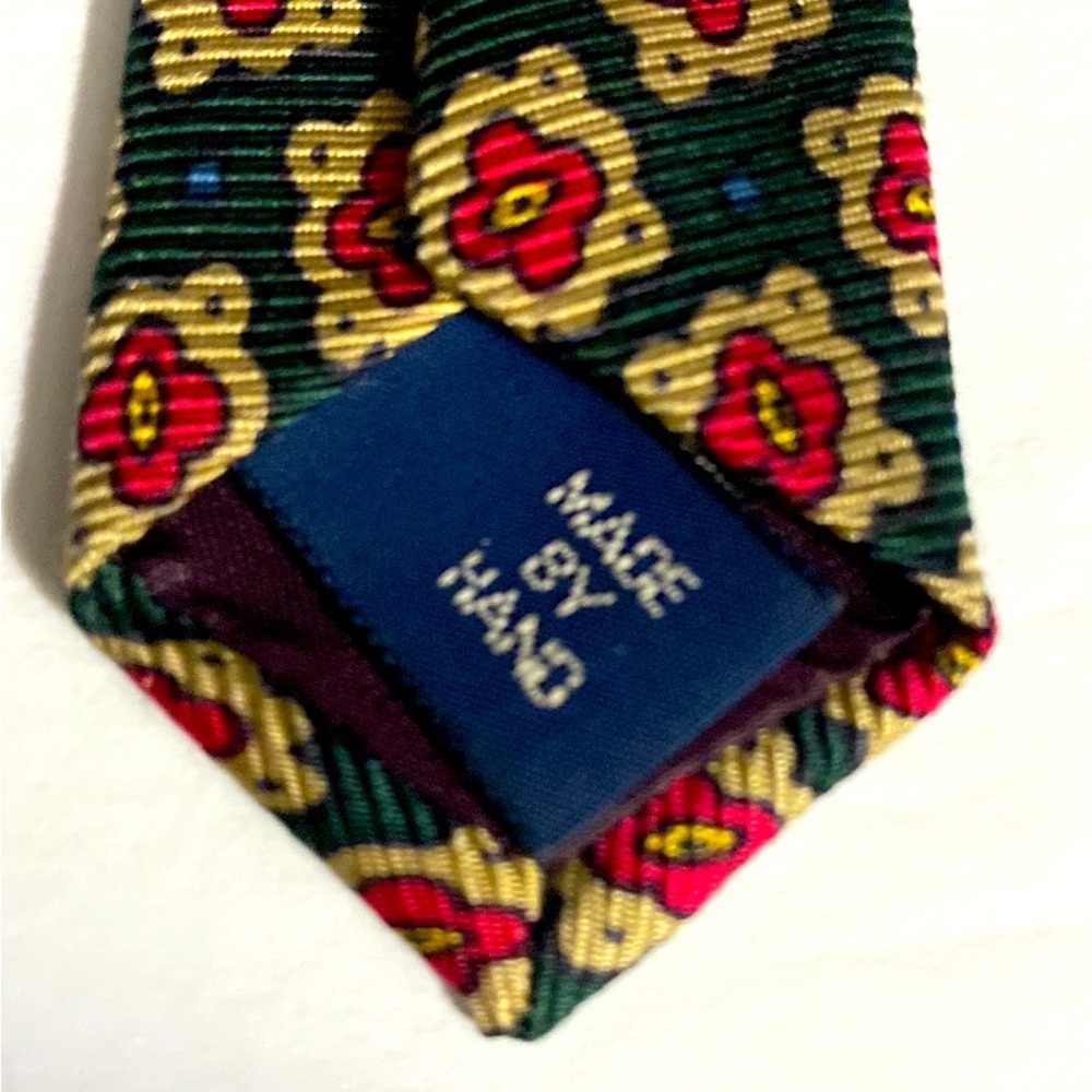POLO by RALPH LAUREN TIE, Vintage, Floral, Handmade in USA, Imported silk - Picture 3 of 11